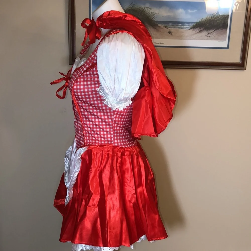 Costume RED RIDING HOOD Sexy Dress With Cape Adult Size Medium 6-8 - Picture 11 of 16